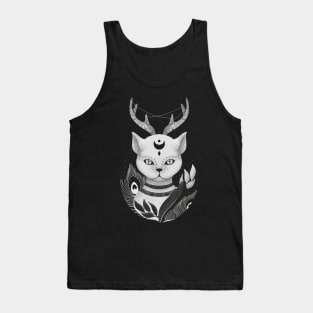 Occult Cat, Black and white Tank Top